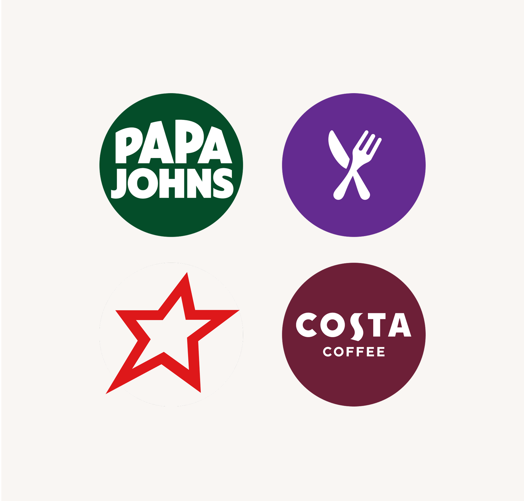 Campaign partner logos: Papa Johns, National Dining Network, Cineworld and Costa Coffee.